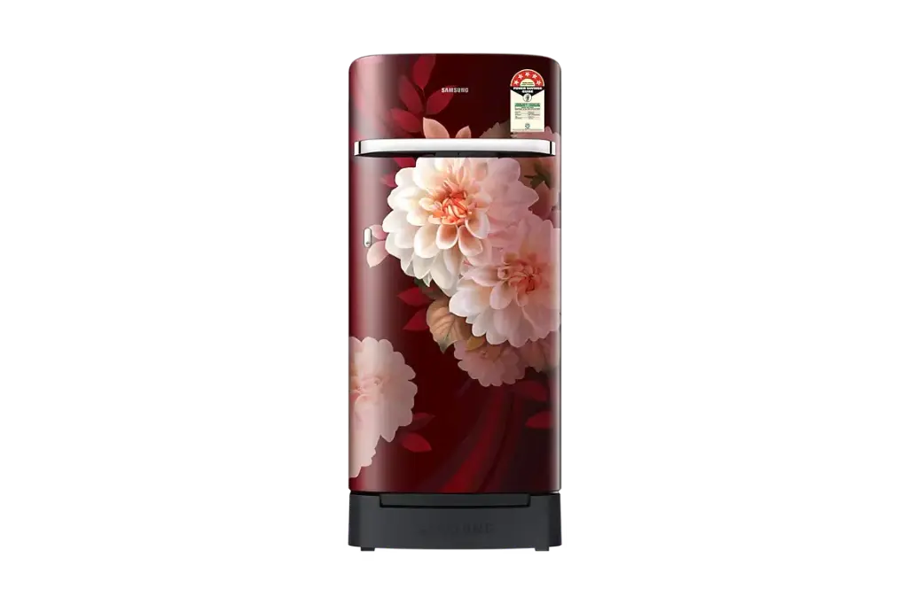 Refrigerator-Single Door-189 L-5 Star-SAMSUNG-RR21H2H25BR/HL-Begonia Red-W. Base Drawer-BBM